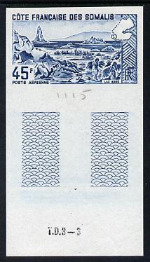 French Somali Coast 1965 Lake Abbe 45f imperf colour trial proof in blue unmounted mint as SG 486