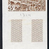 French Somali Coast 1965 Lake Abbe 45f imperf colour trial proof in brown unmounted mint as SG 486