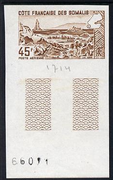 French Somali Coast 1965 Lake Abbe 45f imperf colour trial proof in brown unmounted mint as SG 486
