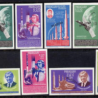 Paraguay 1967 Kennedy & Space Anniversary imperf set of 8 overprinted MUESTRA unmounted mint