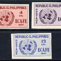 Philippines 1947 Conference of Economic Commission in Asia imperf set of 3 mounted mint, SG 648-50