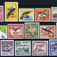 Nauru 1968 Republic Overprint definitive set complete - 14 values unmounted mint SG 80-93