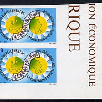 Niger Republic 1971 Euroafrique Convention 50f imperf pair unmounted mint, as SG 400