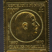 Niger Republic 1971 De Gaulle Commemoration 1000f embossed in gold foil unmounted mint SG 280