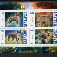 Malawi 2013 Dogs #1 perf sheetlet containing 4 values unmounted mint