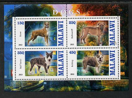 Malawi 2013 Dogs #1 perf sheetlet containing 4 values unmounted mint