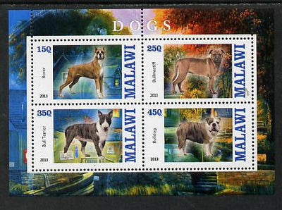 Malawi 2013 Dogs #1 perf sheetlet containing 4 values unmounted mint