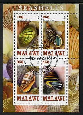 Malawi 2013 Shells perf sheetlet containing 4 values fine cds used
