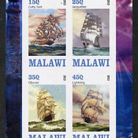 Malawi 2013 Sailing Ships #1 imperf sheetlet containing 4 values unmounted mint