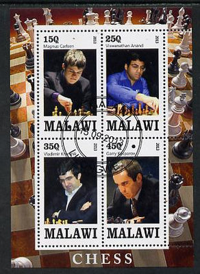 Malawi 2013 Chess perf sheetlet containing 4 values fine cds used