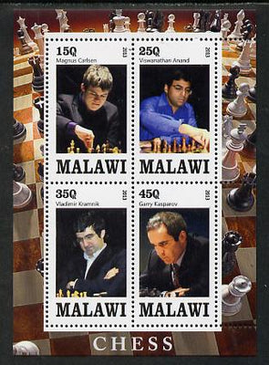 Malawi 2013 Chess perf sheetlet containing 4 values unmounted mint