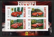 Malawi 2013 Ferrari Cars #1 imperf sheetlet containing 4 values unmounted mint