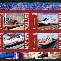 Malawi 2013 High Speed Trains #1 imperf sheetlet containing 4 values unmounted mint