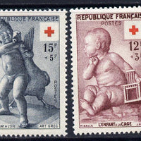 France 1955 Red Cross Fund perf set of 2 unmounted mint SG 1274-75