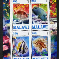 Malawi 2013 Fish #1 perf sheetlet containing 4 values unmounted mint