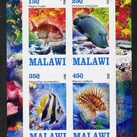 Malawi 2013 Fish #1 imperf sheetlet containing 4 values unmounted mint