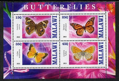 Malawi 2013 Butterflies #1 perf sheetlet containing 4 values unmounted mint