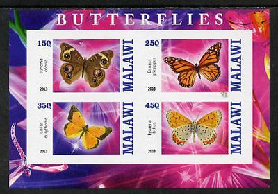 Malawi 2013 Butterflies #1 imperf sheetlet containing 4 values unmounted mint