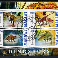 Malawi 2013 Dinosaurs #1 perf sheetlet containing 4 values fine cds used