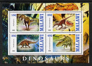 Malawi 2013 Dinosaurs #1 perf sheetlet containing 4 values unmounted mint