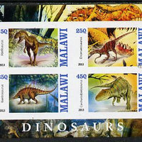 Malawi 2013 Dinosaurs #1 imperf sheetlet containing 4 values unmounted mint