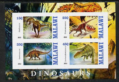 Malawi 2013 Dinosaurs #1 imperf sheetlet containing 4 values unmounted mint