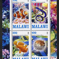 Malawi 2013 Fish #2 perf sheetlet containing 4 values unmounted mint