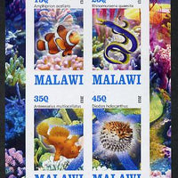 Malawi 2013 Fish #2 imperf sheetlet containing 4 values unmounted mint