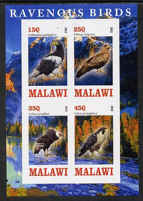 Malawi 2013 Birds of Prey imperf sheetlet containing 4 values unmounted mint