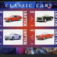 Malawi 2013 Classic Cars #1 perf sheetlet containing 4 values unmounted mint