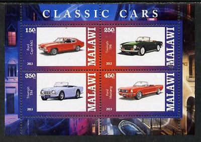 Malawi 2013 Classic Cars #1 perf sheetlet containing 4 values unmounted mint