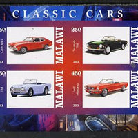 Malawi 2013 Classic Cars #1 imperf sheetlet containing 4 values unmounted mint