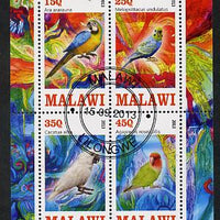 Malawi 2013 Parrots perf sheetlet containing 4 values fine cds used