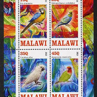 Malawi 2013 Parrots perf sheetlet containing 4 values unmounted mint