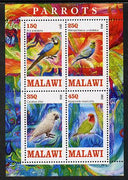 Malawi 2013 Parrots perf sheetlet containing 4 values unmounted mint