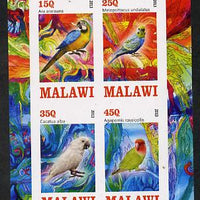 Malawi 2013 Parrots imperf sheetlet containing 4 values unmounted mint