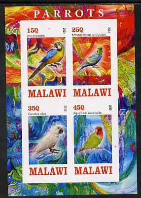 Malawi 2013 Parrots imperf sheetlet containing 4 values unmounted mint