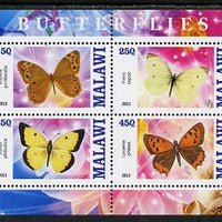 Malawi 2013 Butterflies #2 perf sheetlet containing 4 values unmounted mint