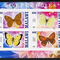 Malawi 2013 Butterflies #2 imperf sheetlet containing 4 values unmounted mint
