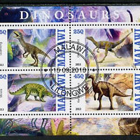 Malawi 2013 Dinosaurs #2 perf sheetlet containing 4 values fine cds used