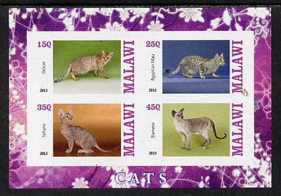 Malawi 2013 Domestic Cats #2 imperf sheetlet containing 4 values unmounted mint
