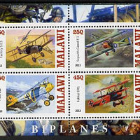 Malawi 2013 Biplanes perf sheetlet containing 4 values unmounted mint