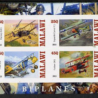 Malawi 2013 Biplanes imperf sheetlet containing 4 values unmounted mint