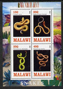 Malawi 2013 Snakes perf sheetlet containing 4 values unmounted mint