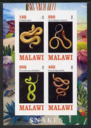 Malawi 2013 Snakes imperf sheetlet containing 4 values unmounted mint