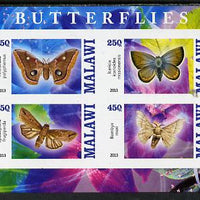 Malawi 2013 Butterflies #3 imperf sheetlet containing 4 values unmounted mint