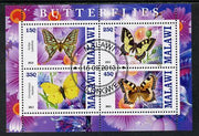 Malawi 2013 Butterflies #4 perf sheetlet containing 4 values fine cds used