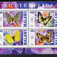 Malawi 2013 Butterflies #4 perf sheetlet containing 4 values unmounted mint