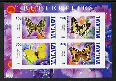 Malawi 2013 Butterflies #4 imperf sheetlet containing 4 values unmounted mint