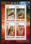 Malawi 2013 Owls perf sheetlet containing 4 values unmounted mint